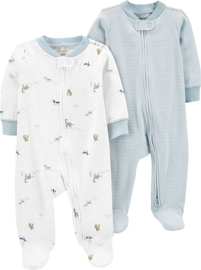 CARTER'S Overal na zip Dogs&Stripes LBB 2ks chlapec 6m - obrázek 1
