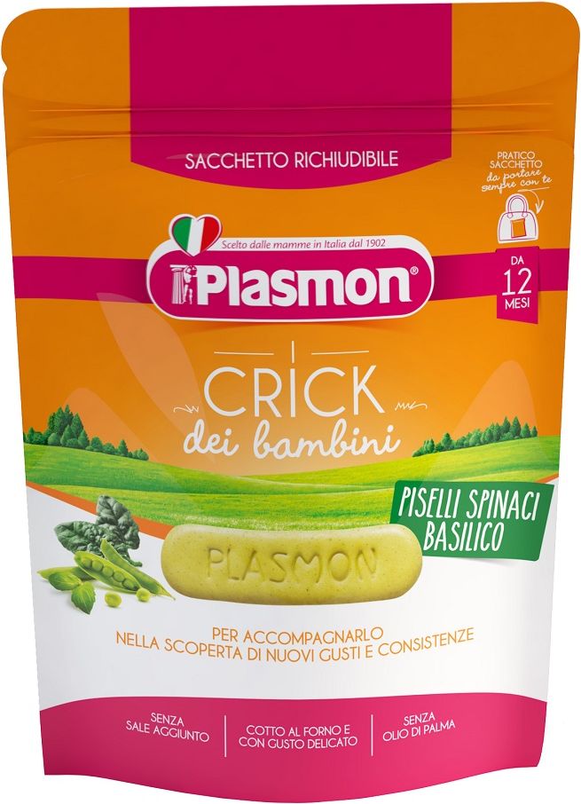 6x PLASMON Sušenky zeleninové Crick špenát, hrášek a bazalka 100 g, 12m+ - obrázek 2