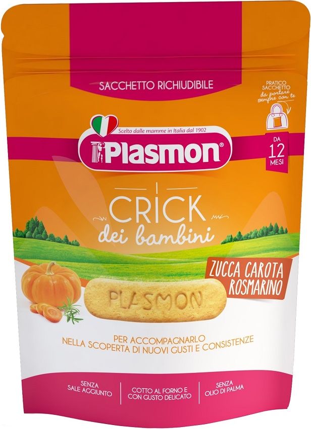 6x PLASMON Sušenky zeleninové Crick dýně, mrkev a rozmarýn 100 g, 12m+ - obrázek 2