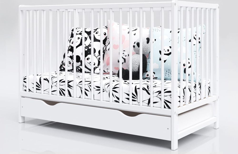 PETITE&MARS Postýlka dřevěná s úložným prostorem Moony+ White - obrázek 3