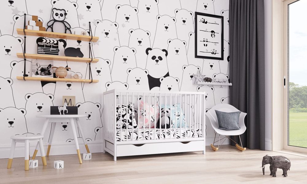 PETITE&MARS Postýlka dřevěná s úložným prostorem Moony+ White - obrázek 4