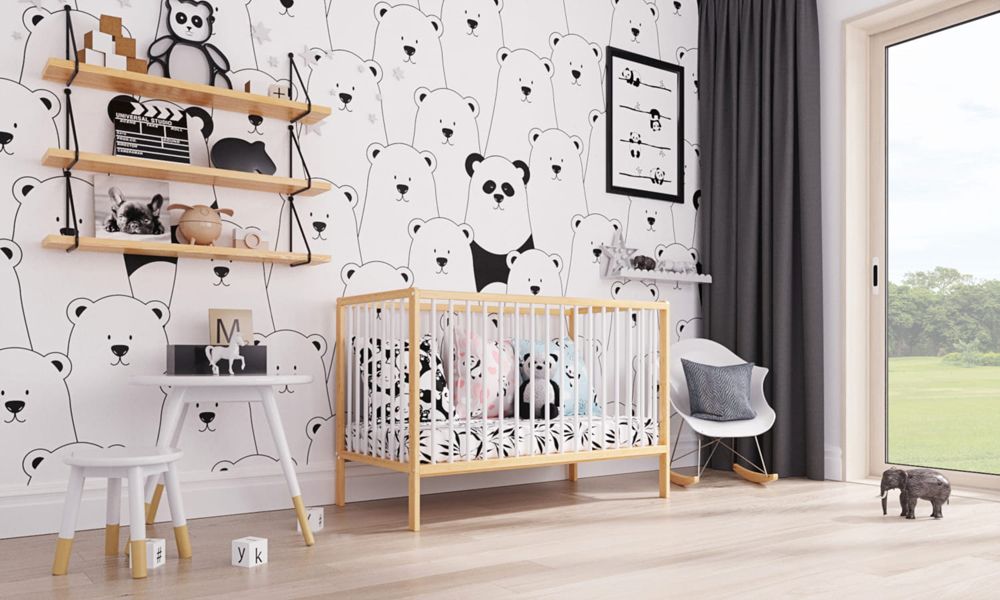 PETITE&MARS Postýlka dřevěná Moony Pine White - obrázek 3
