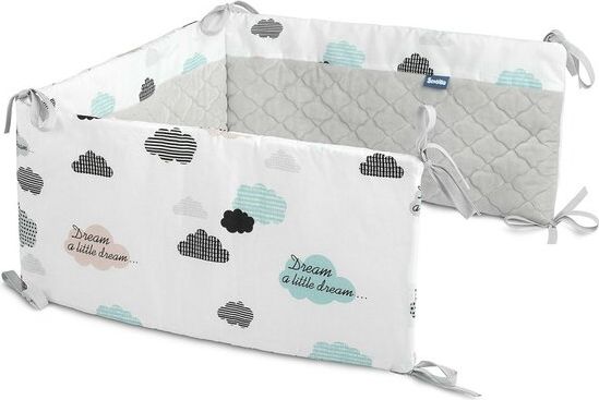 SENSILLO Mantinel do postýlky velvet CLOUDS PLUSH KARO 180x30 cm - obrázek 1