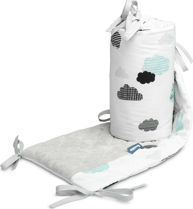 SENSILLO Mantinel do postýlky velvet CLOUDS PLUSH KARO 180x30 cm - obrázek 3
