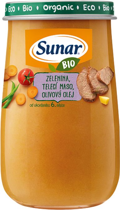 3x SUNAR BIO Zelenina, telecí maso, olivový olej 190 g - obrázek 3