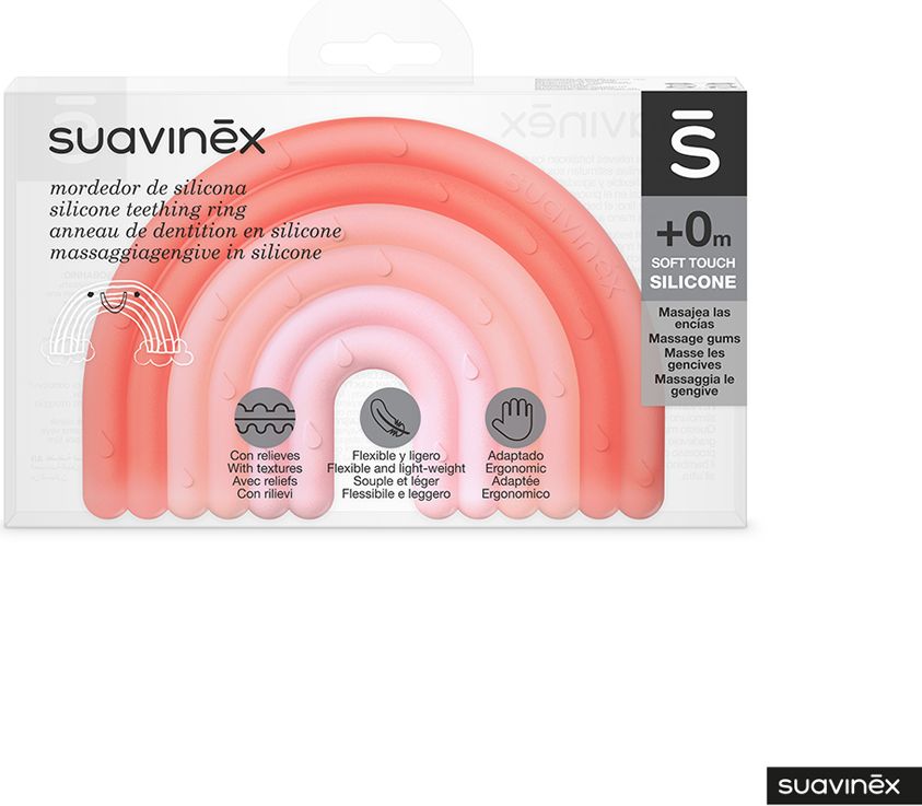 SUAVINEX Kousátko silikonové +0m - růžové - obrázek 2