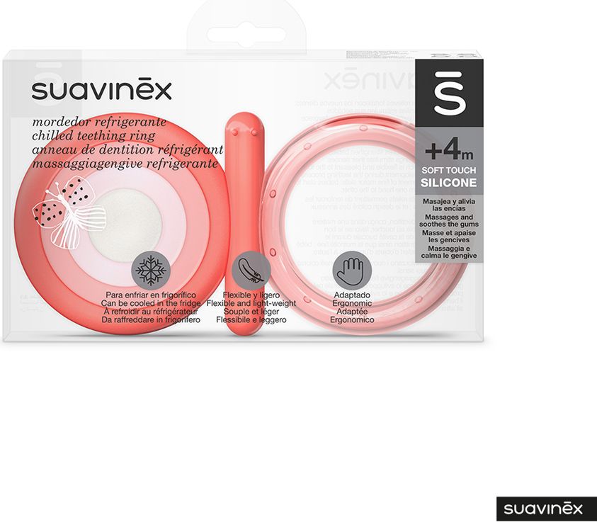 SUAVINEX Kousátko chladicí silikonové +4m - růžové - obrázek 2