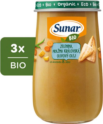 3x SUNAR BIO Zelenina, pražma královská 190 g - obrázek 1