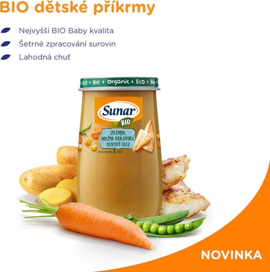 3x SUNAR BIO Zelenina, pražma královská 190 g - obrázek 2