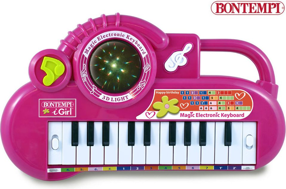 Bontempi Elektronické klávesy se světelnými efekty růžové - obrázek 1