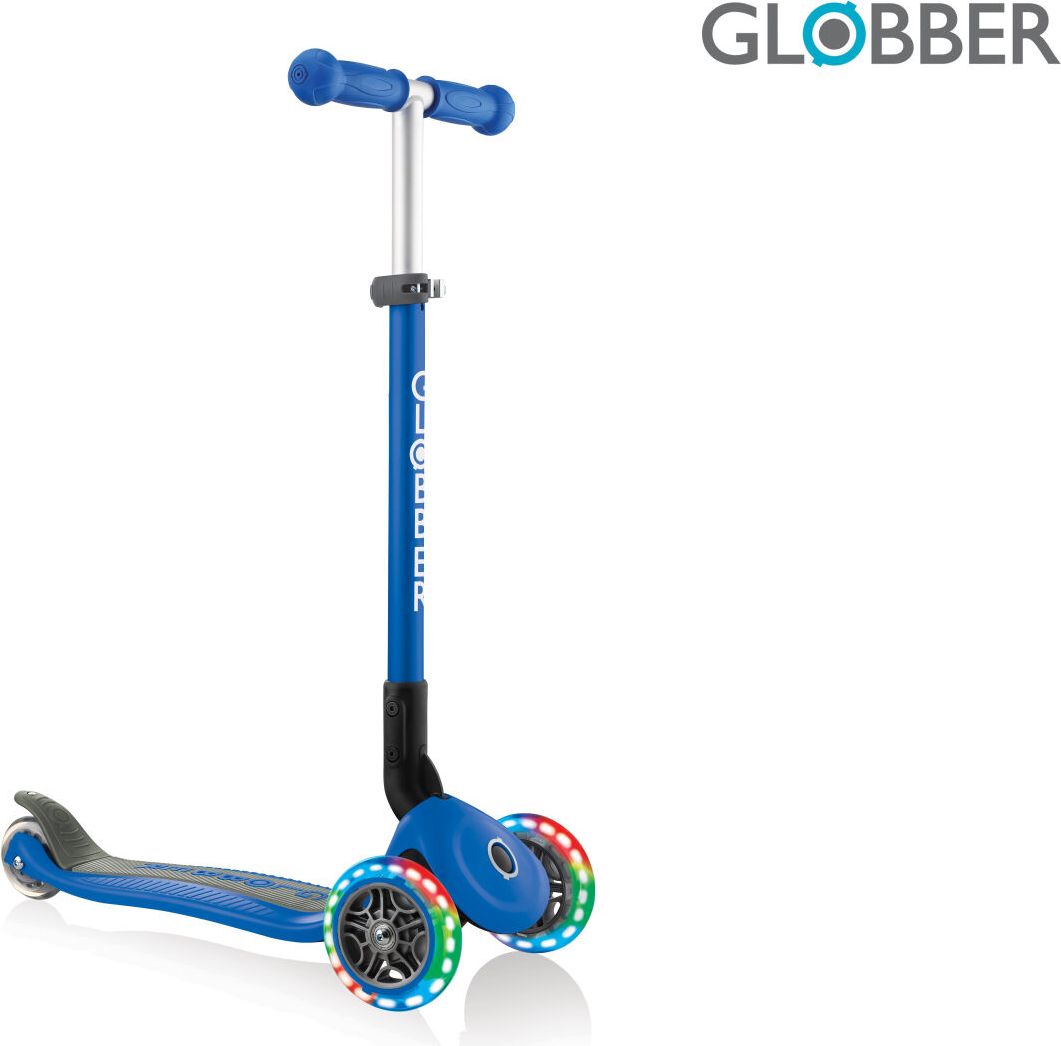 Globber Koloběžka Primo Foldable Lights Navy Blue - obrázek 1