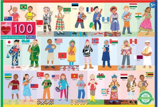 EEBOO Puzzle Děti z celého světa 100 dílků - obrázek 1