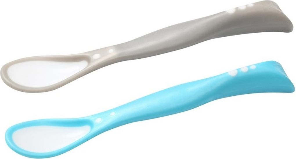 Dětská flexibilní lžička Baby Ono 2ks šedá, tyrkysová - obrázek 2