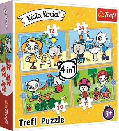 TREFL Puzzle Kicia Kocia: Den kočičky 4v1 (12,15,20,24 dílků) - obrázek 1