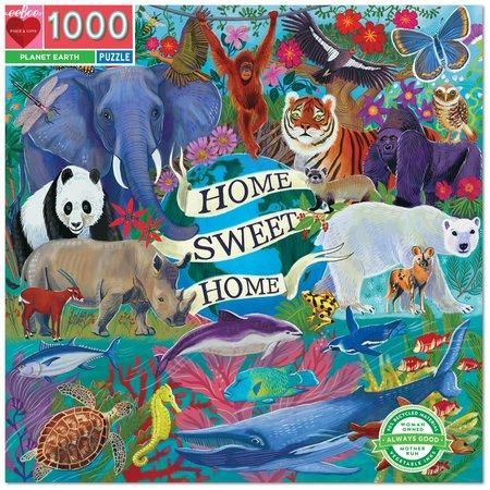 EEBOO Čtvercové puzzle Planeta Země 1000 dílků - obrázek 1