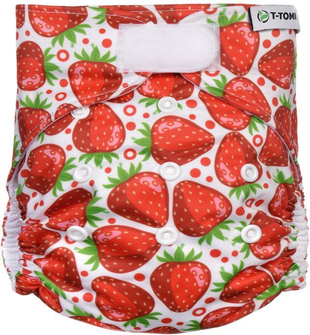 T-Tomi Kalhotková plena AIO - přebalovací set suchý zip, strawberries - obrázek 1