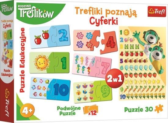 Vzdělávací puzzle Treflíci poznávají číslice 2v1 - obrázek 1