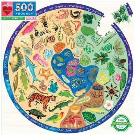 EEBOO Kulaté puzzle Rozmanitost přírody 500 dílků - obrázek 1