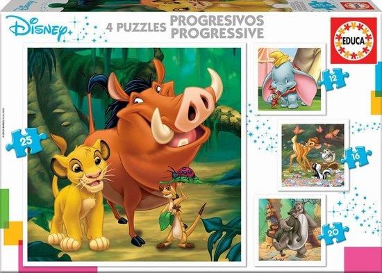 EDUCA Puzzle Disney pohádky 4v1 (12,16,20,25 dílků) - obrázek 1