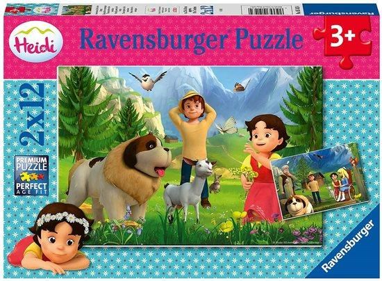 RAVENSBURGER Puzzle Heidi: Společný čas na horách 2x12 dílků - obrázek 1