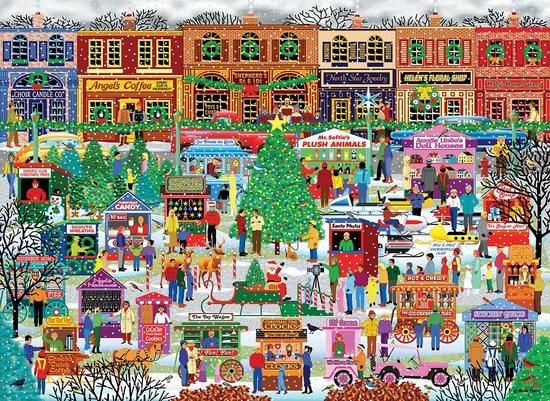 EUROGRAPHICS Puzzle Vánoční trh v centru XL 500 dílků - obrázek 1