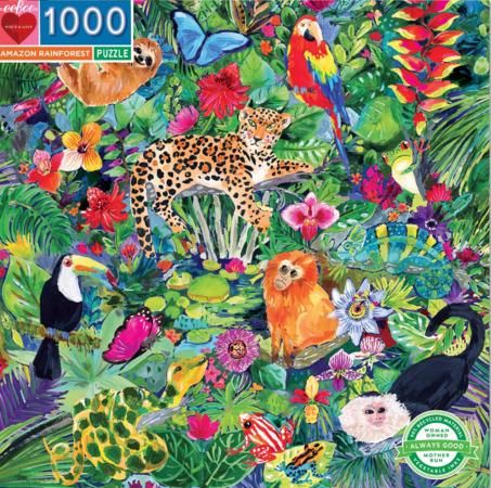 EEBOO Čtvercové puzzle Amazonský deštný prales 1000 dílků - obrázek 1