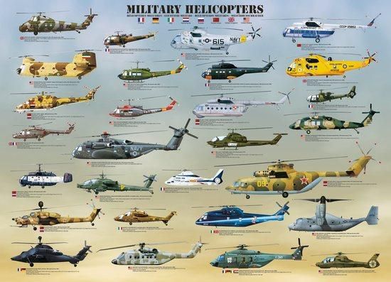 EUROGRAPHICS Puzzle Vojenské helikoptéry XL 500 dílků - obrázek 1