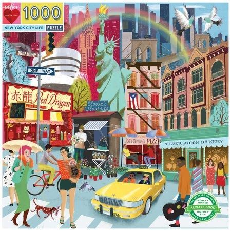 EEBOO Čtvercové puzzle Život v New Yorku 1000 dílků - obrázek 1