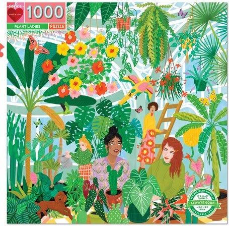 EEBOO Čtvercové puzzle Dámy mezi květinami 1000 dílků - obrázek 1