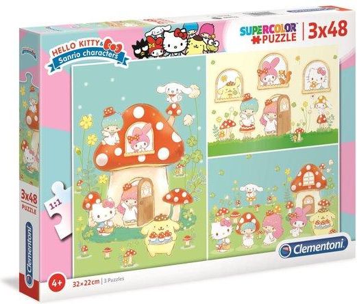 CLEMENTONI Puzzle Hello Kitty 3x48 dílků - obrázek 1