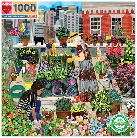 EEBOO Čtvercové puzzle Zahrada na střeše 1000 dílků - obrázek 1