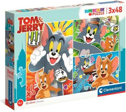 Puzzle Tom a Jerry 3x48 dílků - obrázek 1