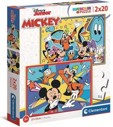 CLEMENTONI Puzzle Mickey se baví s kamarády 2x20 dílků - obrázek 1