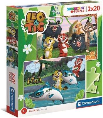 CLEMENTONI Puzzle Leo a Tig 2x20 dílků - obrázek 1