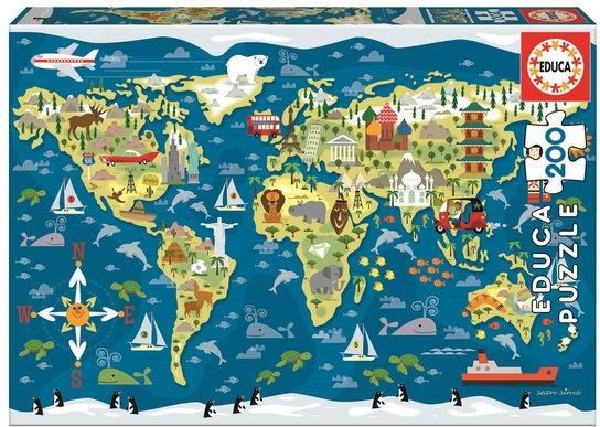 EDUCA Puzzle Mapa světa 200 dílků - obrázek 1