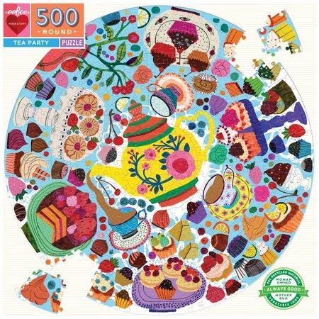 EEBOO Kulaté puzzle Čajová párty 500 dílků - obrázek 1