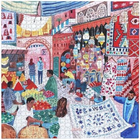 EEBOO Čtvercové puzzle Marrákeš, Maroko 1000 dílků - obrázek 1