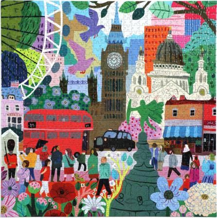 EEBOO Čtvercové puzzle Londýnský život 1000 dílků - obrázek 1
