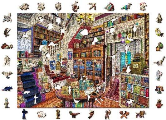 WOODEN CITY Dřevěné puzzle Přání v knihkupectví 2v1, 1010 dílků EKO - obrázek 1