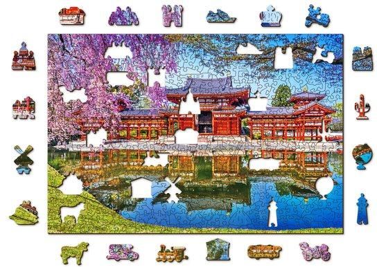 WOODEN CITY Dřevěné puzzle Chrám Byodo-in, Kjóto, Japonsko 2v1, 505 dílků EKO - obrázek 1