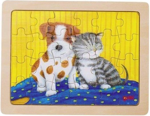 GOKI Dřevěné puzzle Zvířecí přátelství - Srneček 24 dílky - obrázek 1