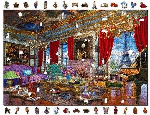 WOODEN CITY Dřevěné puzzle Palác v Paříži 2v1, 2000 dílků EKO - obrázek 1