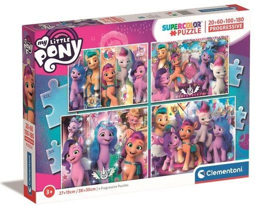 CLEMENTONI Puzzle My Little Pony 4v1 (20+60+100+180 dílků) - obrázek 1