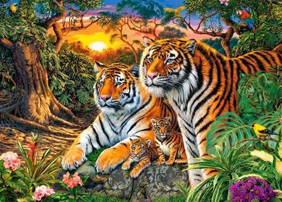 CASTORLAND Puzzle Tygří rodina 180 dílků - obrázek 1