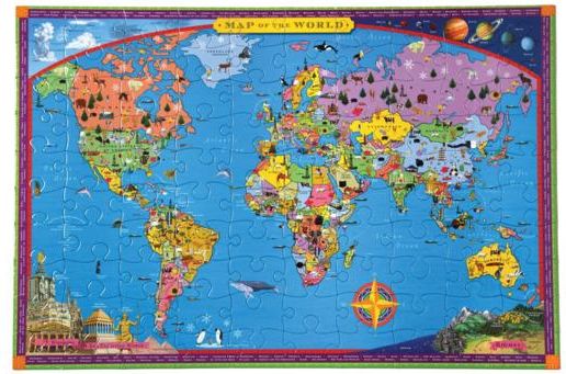 EEBOO Puzzle Mapa světa 100 dílků - obrázek 1