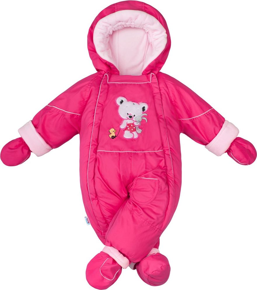 Zimní kombinéza 2v1 New Baby Winter tmavě růžová&nbsp;-&nbsp;68 (4-6m) - obrázek 1