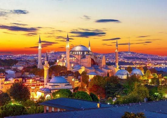 ENJOY Puzzle Hagia Sofia při západu slunce, Istanbul 1000 dílků - obrázek 1