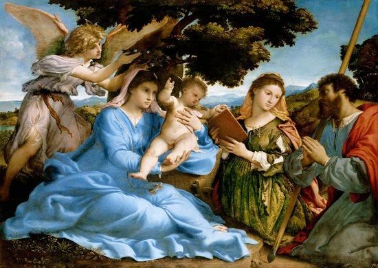 ENJOY Puzzle Madona s dítětem, svatou Kateřinou a Tomášem 1000 dílků - obrázek 1