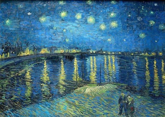 ENJOY Puzzle Vincent Van Gogh: Hvězdná noc nad Rhonou 1000 dílků - obrázek 1