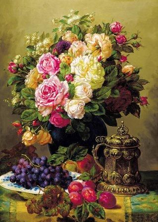 ENJOY Puzzle Jean-Baptiste Robie: Zátiší s růžemi 1000 dílků - obrázek 1